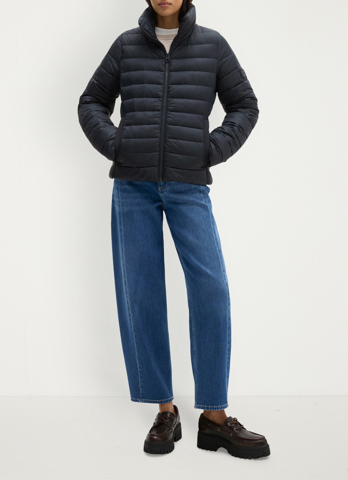 Marc O'Polo Puffer jas met steekzakken - voorkant 2 donkerblauw