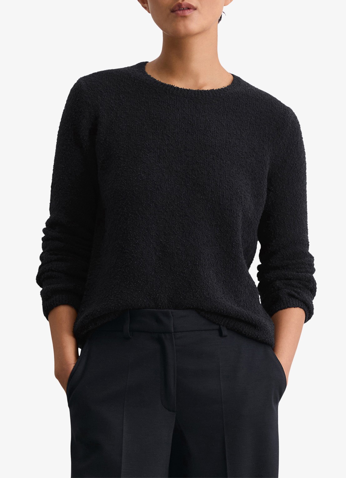 Marc O'Polo Pullover in lama wolblend - detail 2 donkerblauw