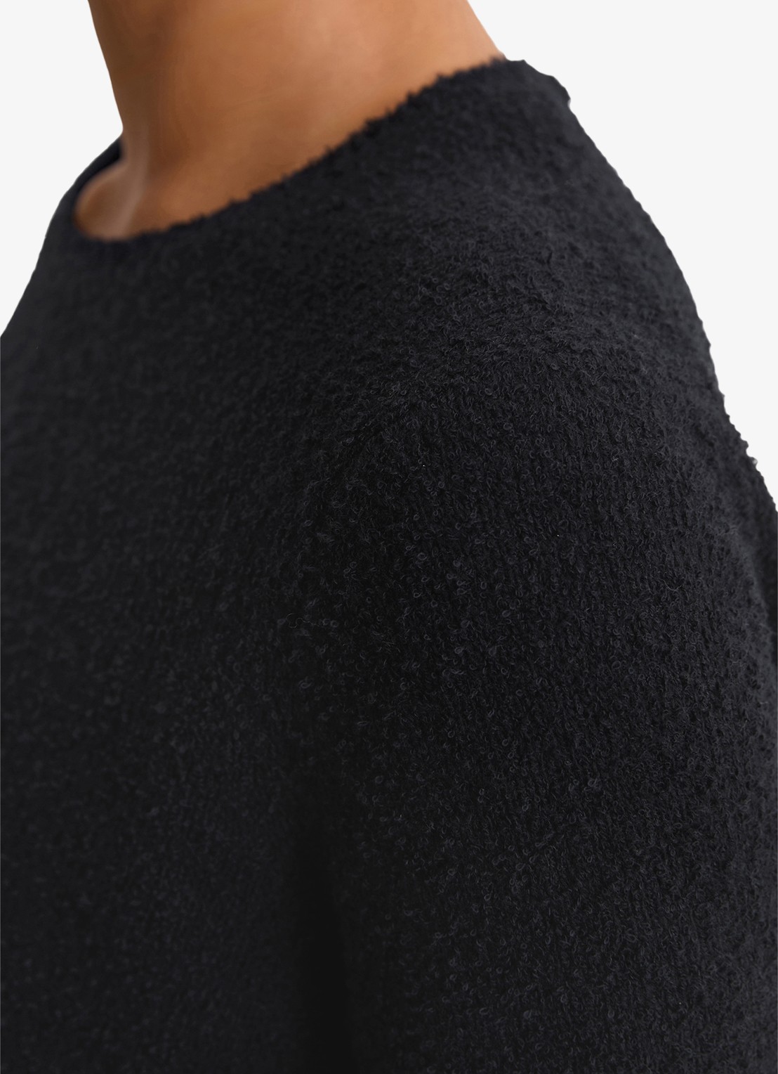 Marc O'Polo Pullover in lama wolblend - detail 3 donkerblauw