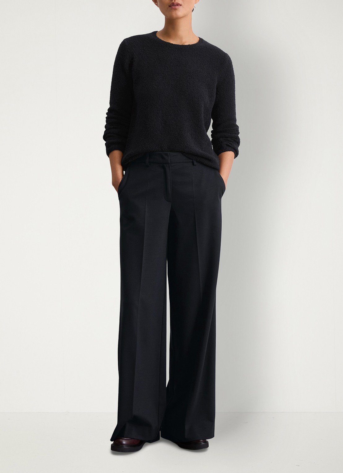 Marc O'Polo Pullover in lama wolblend - voorkant 5 donkerblauw