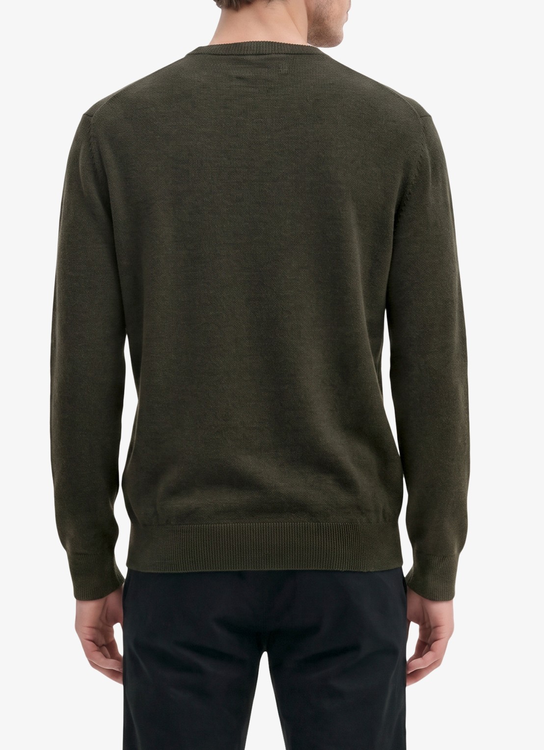 Marc O'Polo Pullover in wolblend  - achterkant 5 donkerkhaki