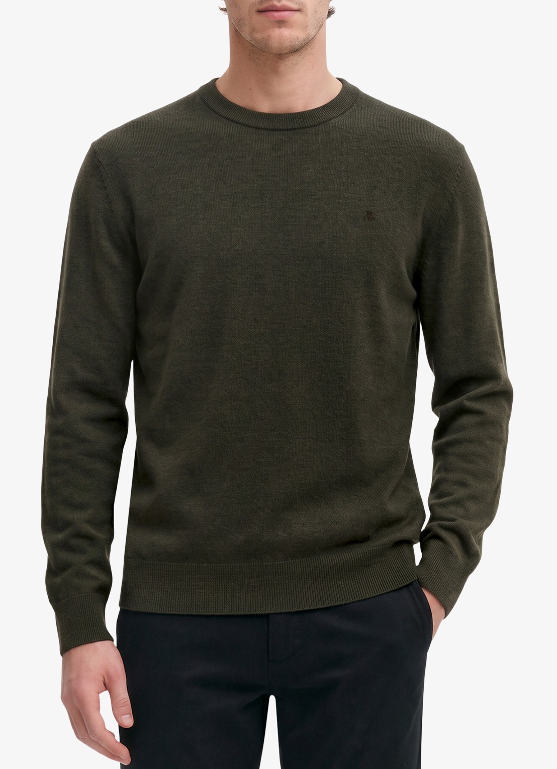 Marc O'Polo Pullover in wolblend  - detail 3 donkerkhaki