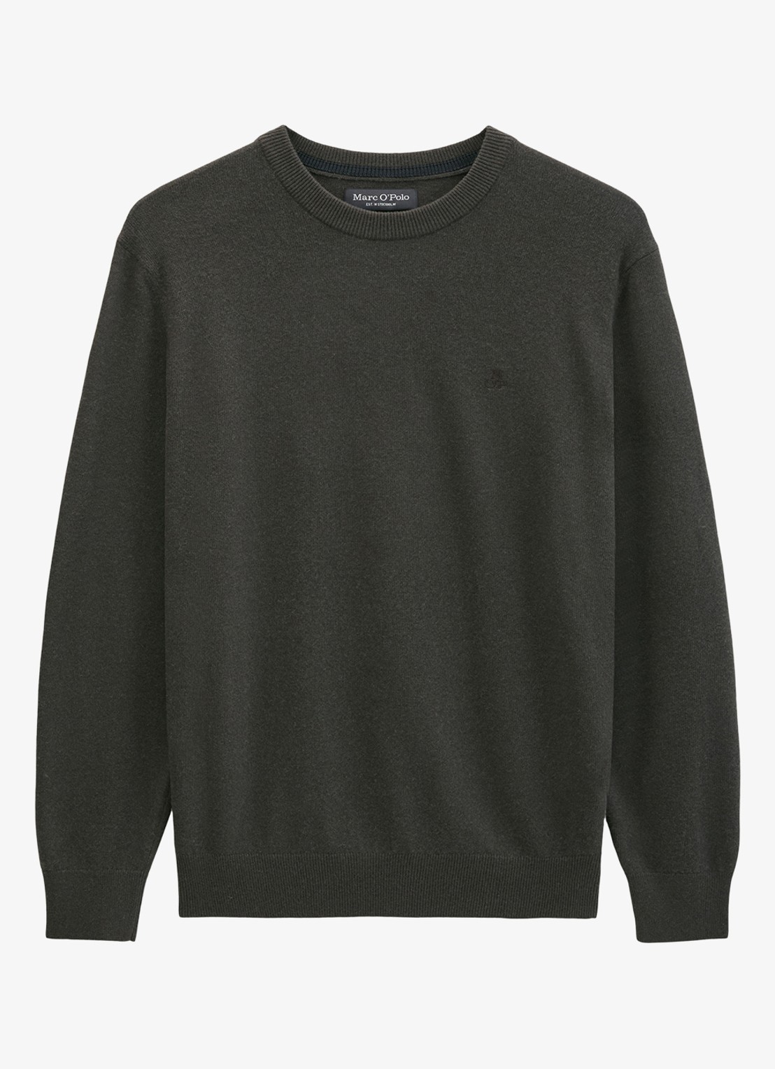 Marc O'Polo Pullover in wolblend  - voorkant donkerkhaki