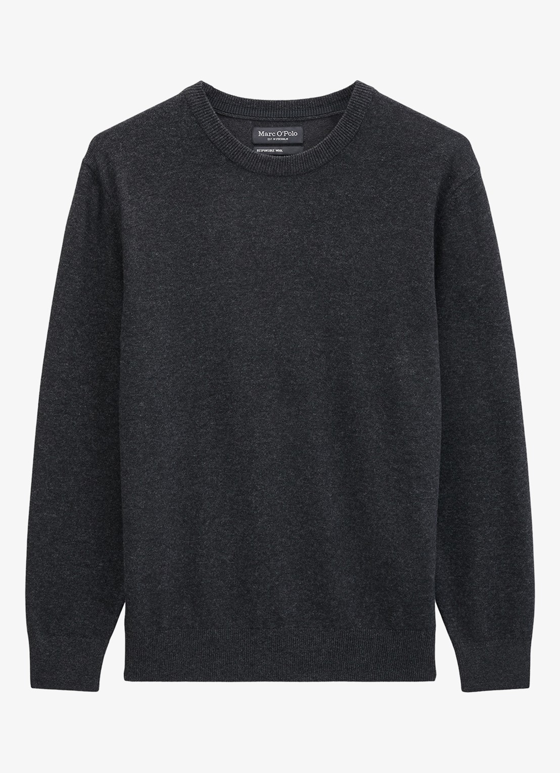 Marc O'Polo Pullover in wolblend  - voorkant antraciet