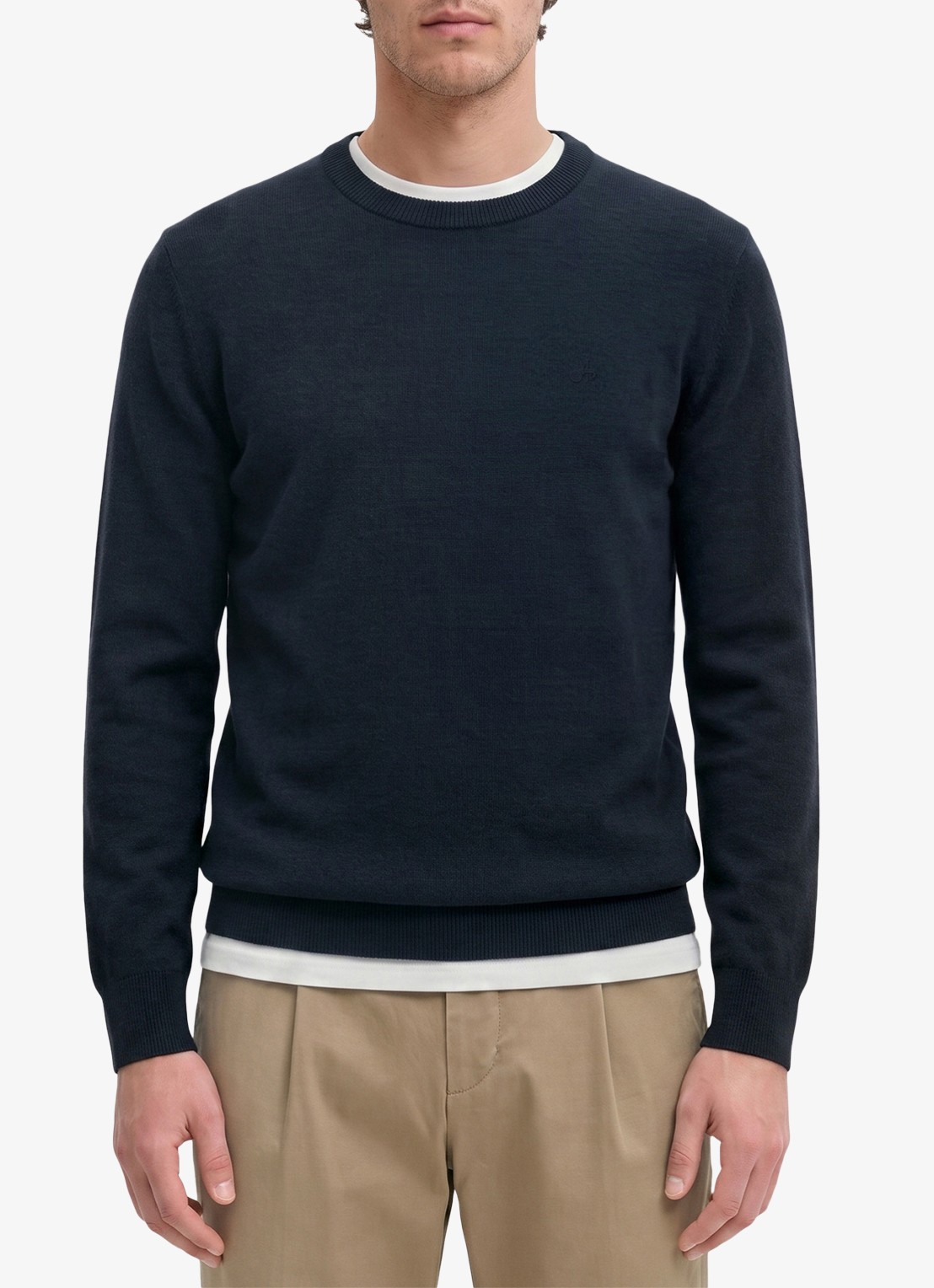 Marc O'Polo Pullover in wolblend  - detail 3 donkerblauw