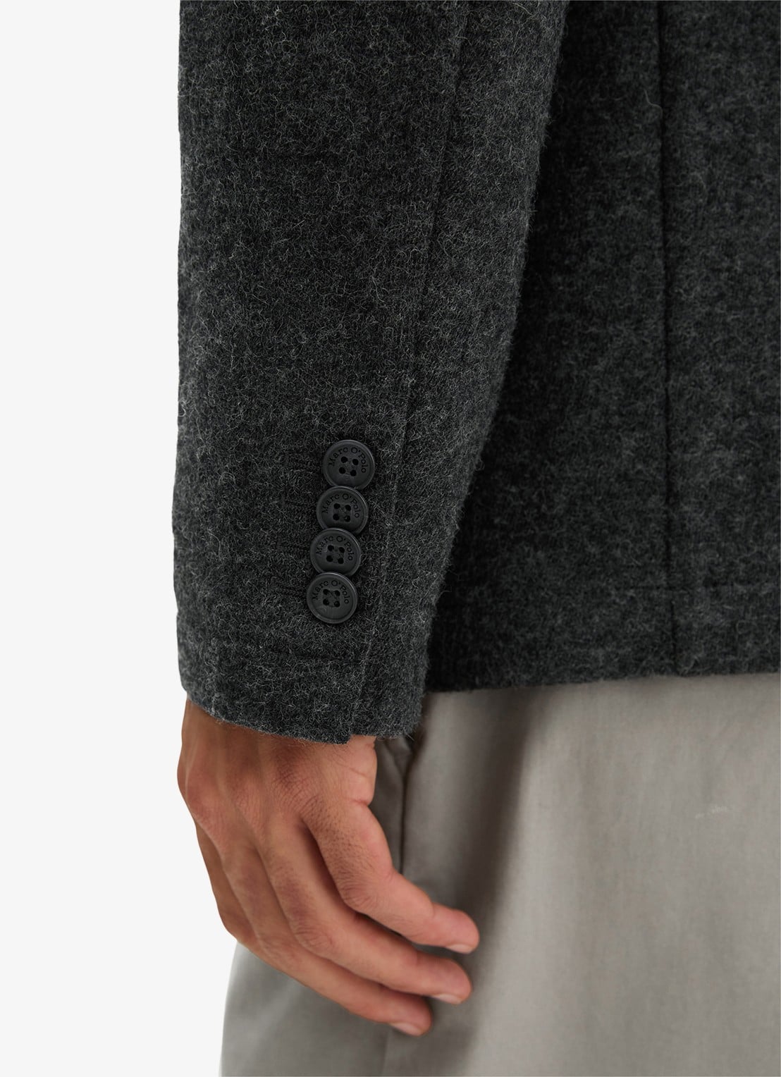 Marc O'Polo Regular fit colbert met steekzakken - detail 4 donkergrijs
