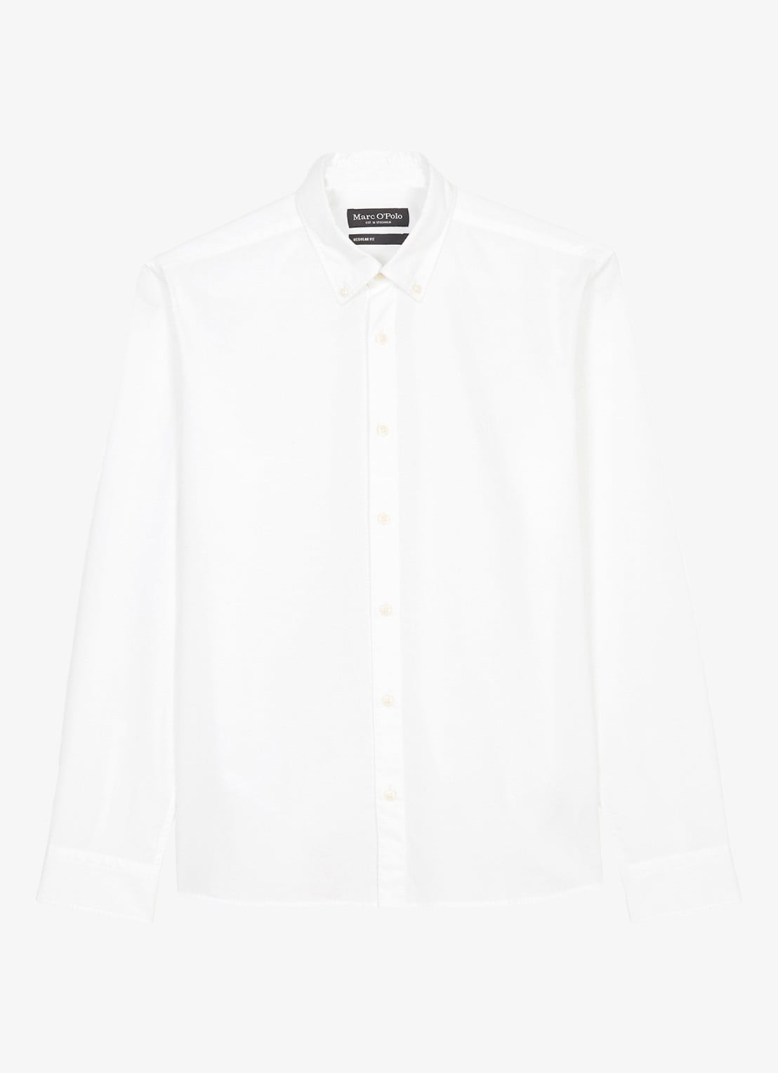 Marc O'Polo Regular fit overhemd met logoborduring - voorkant 4 wit