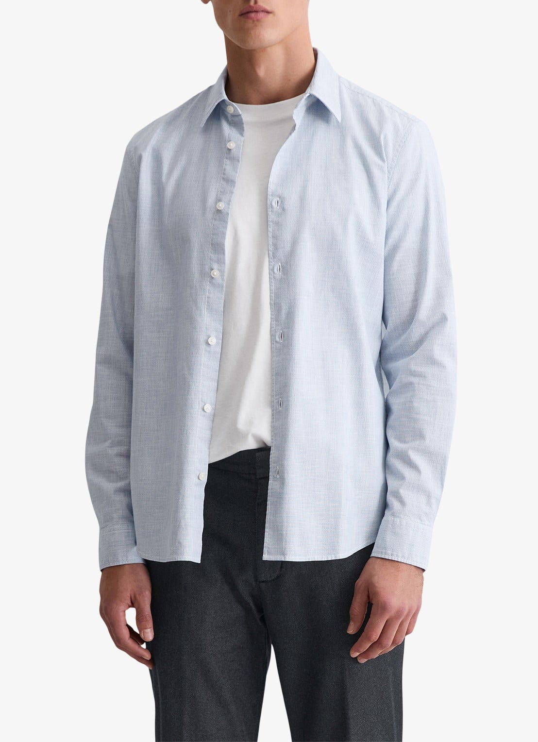 Marc O'Polo Regular fit overhemd met microdessin - detail lichtblauw