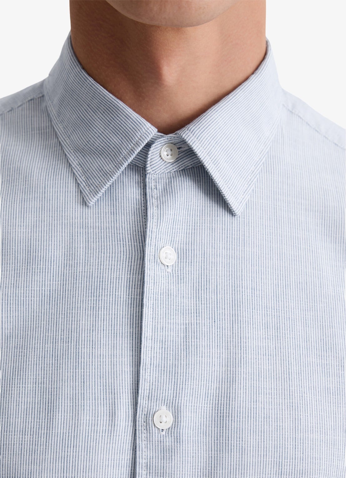 Marc O'Polo Regular fit overhemd met microdessin - detail 2 lichtblauw