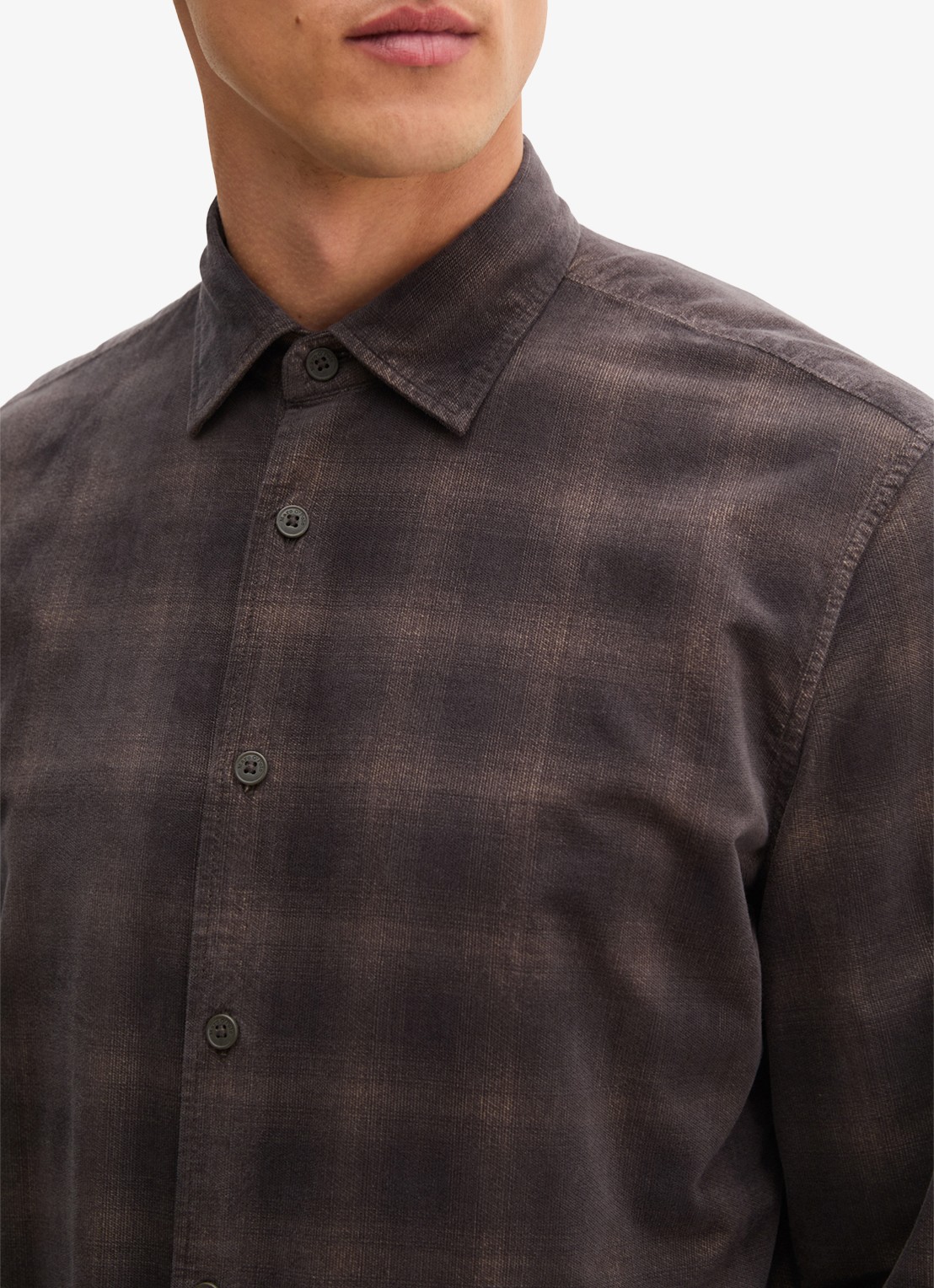 Marc O'Polo Regular fit overhemd met ruitdessin  - detail 5 donkerbruin