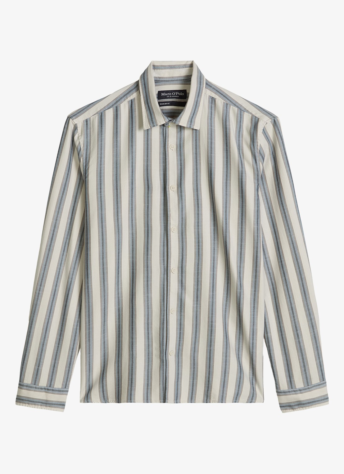 Marc O'Polo Regular fit overhemd met streepdessin  - voorkant lichtblauw