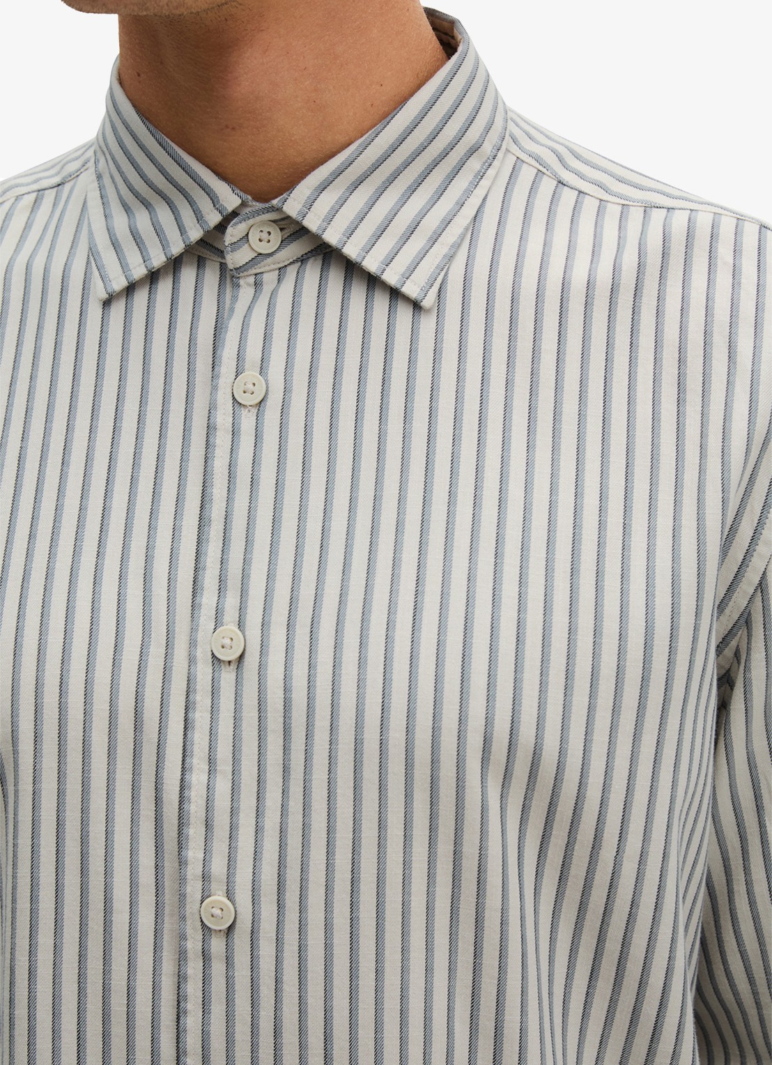 Marc O'Polo Regular fit overhemd met streepdessin  - detail 5 beige