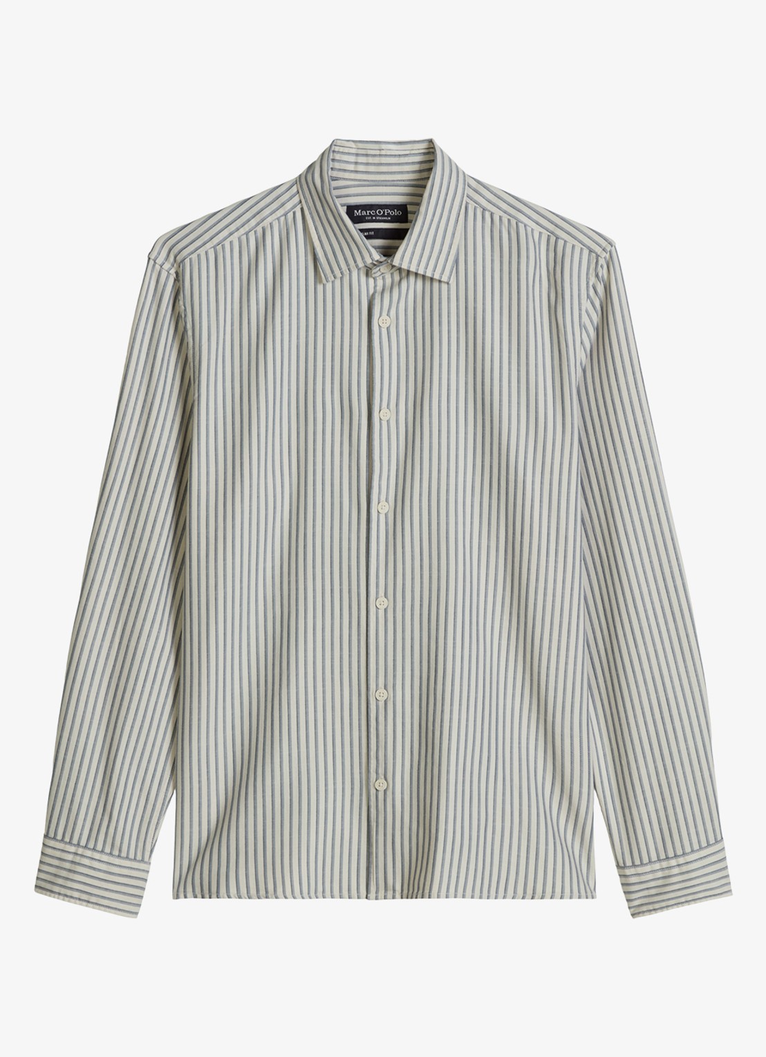 Marc O'Polo Regular fit overhemd met streepdessin  - voorkant beige