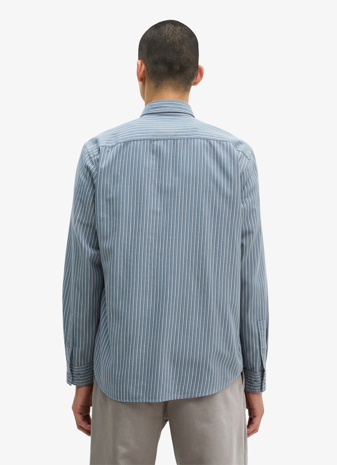 Marc O'Polo Regular fit overhemd met streepdessin  - achterkant 5 blauw