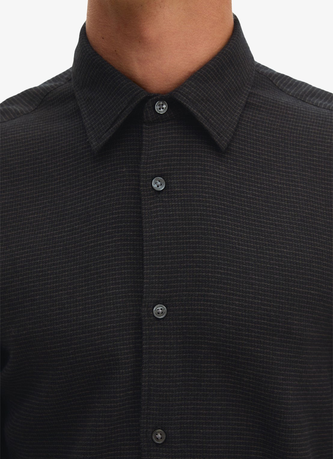 Marc O'Polo Regular fit overhemd met structuur - detail 2 zwart