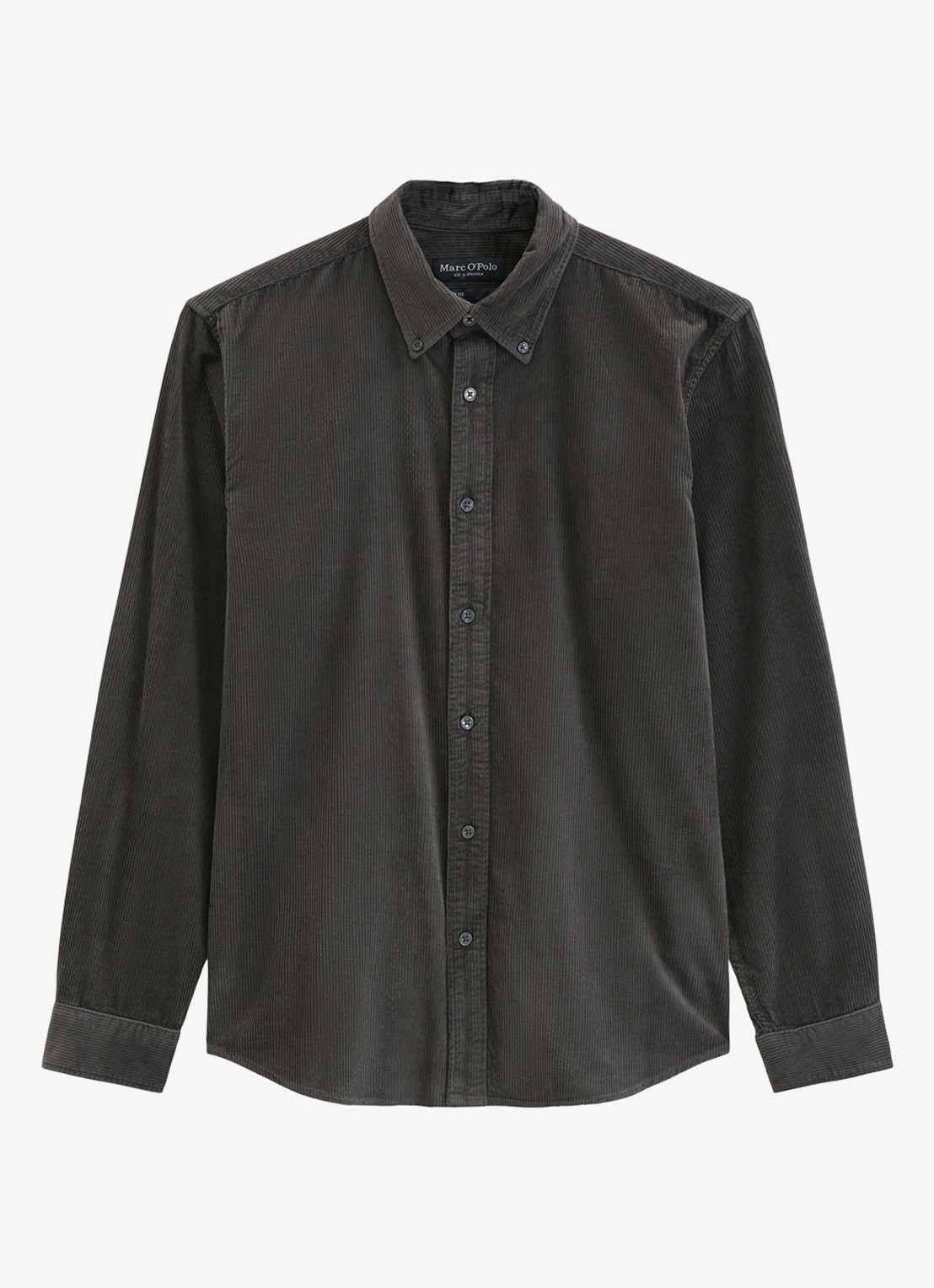 Marc O'Polo Regular fit overhemd van corduroy  - voorkant bruin