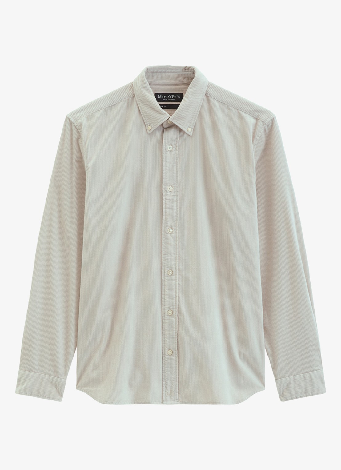 Marc O'Polo Regular fit overhemd van corduroy  - voorkant 3 creme