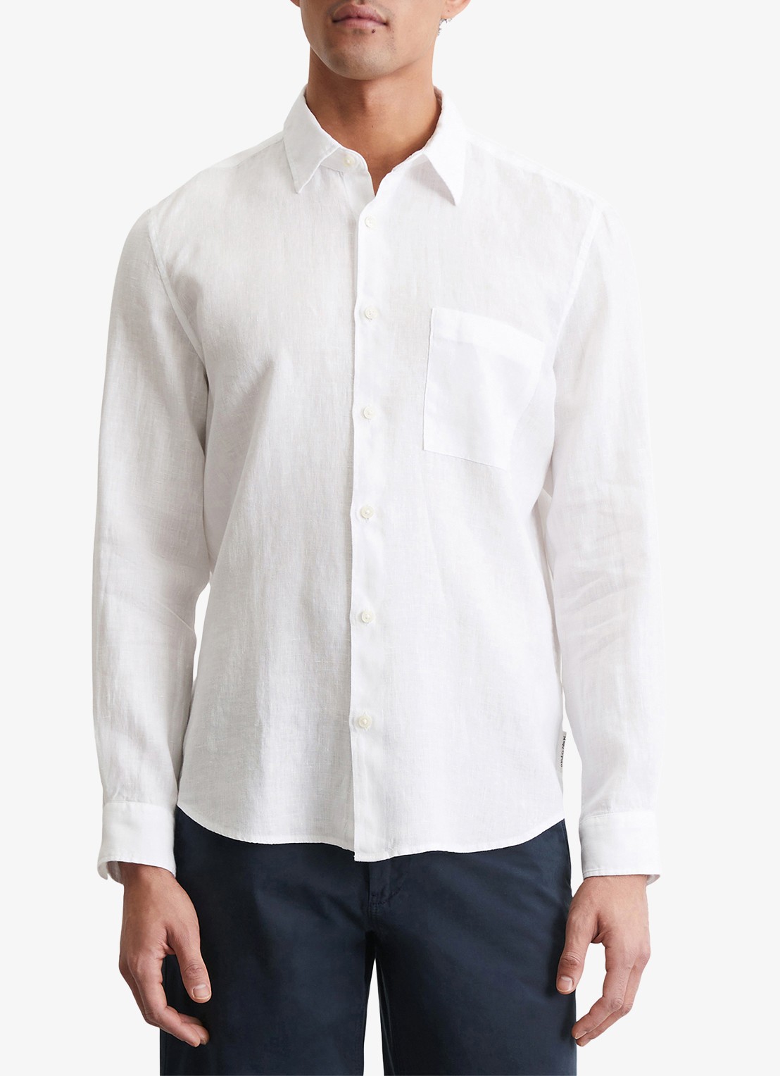 Marc O'Polo Regular fit overhemd van linnen - detail 4 wit