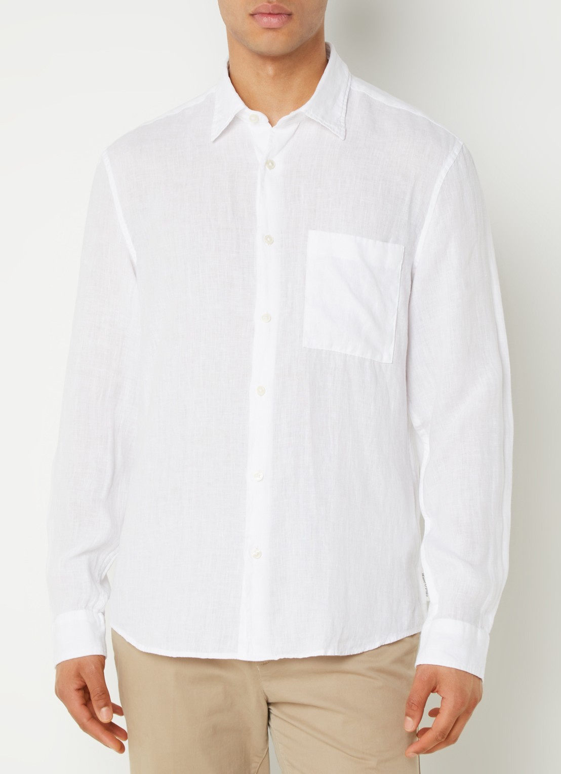 Marc O'Polo Regular fit overhemd van linnen - detail 6 wit