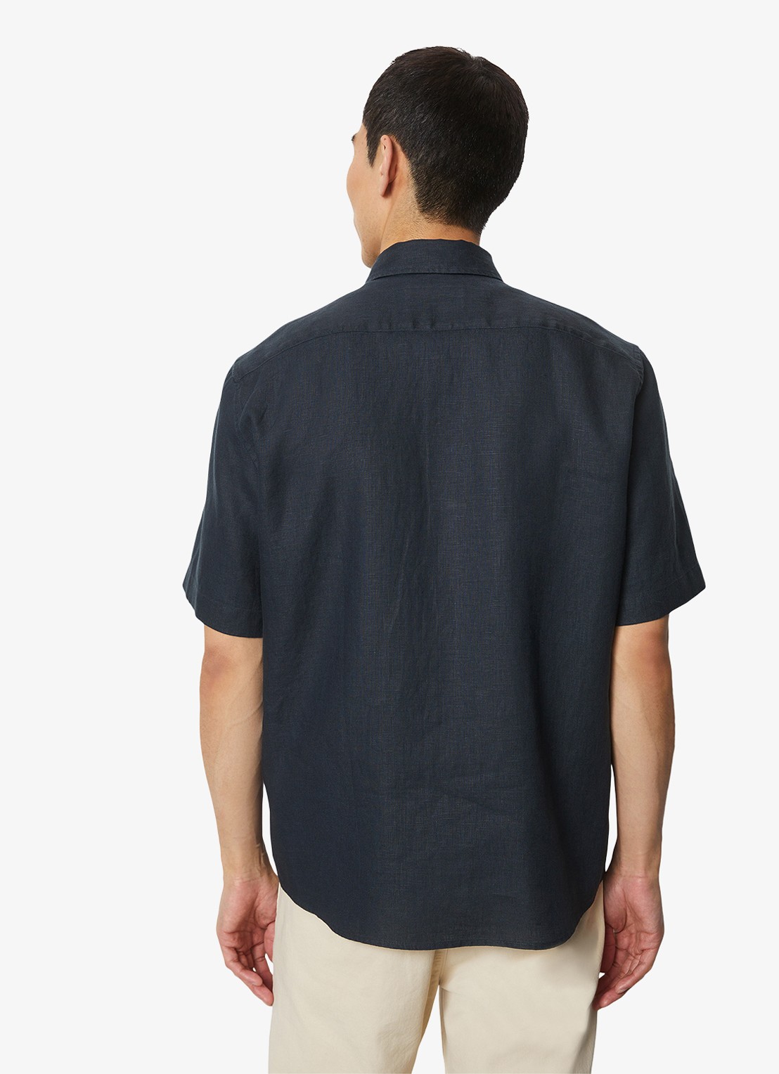 Marc O'Polo Regular fit overhemd van linnen - achterkant dark navy-898 / blauw