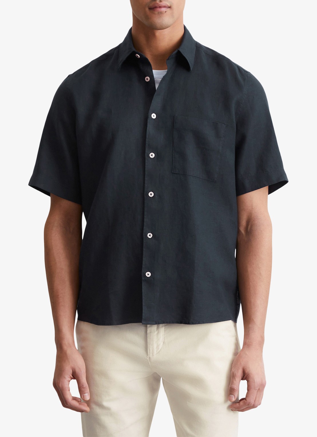 Marc O'Polo Regular fit overhemd van linnen - detail 7 dark navy-898 / blauw