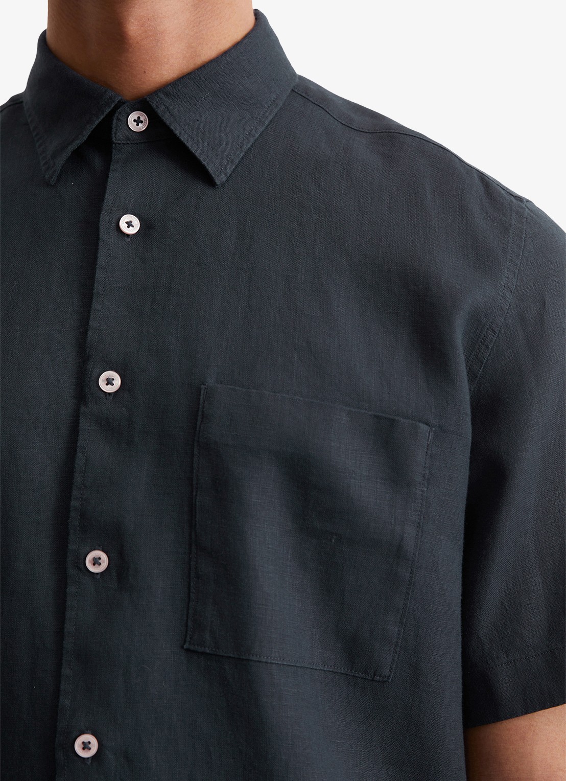 Marc O'Polo Regular fit overhemd van linnen - detail 8 dark navy-898 / blauw