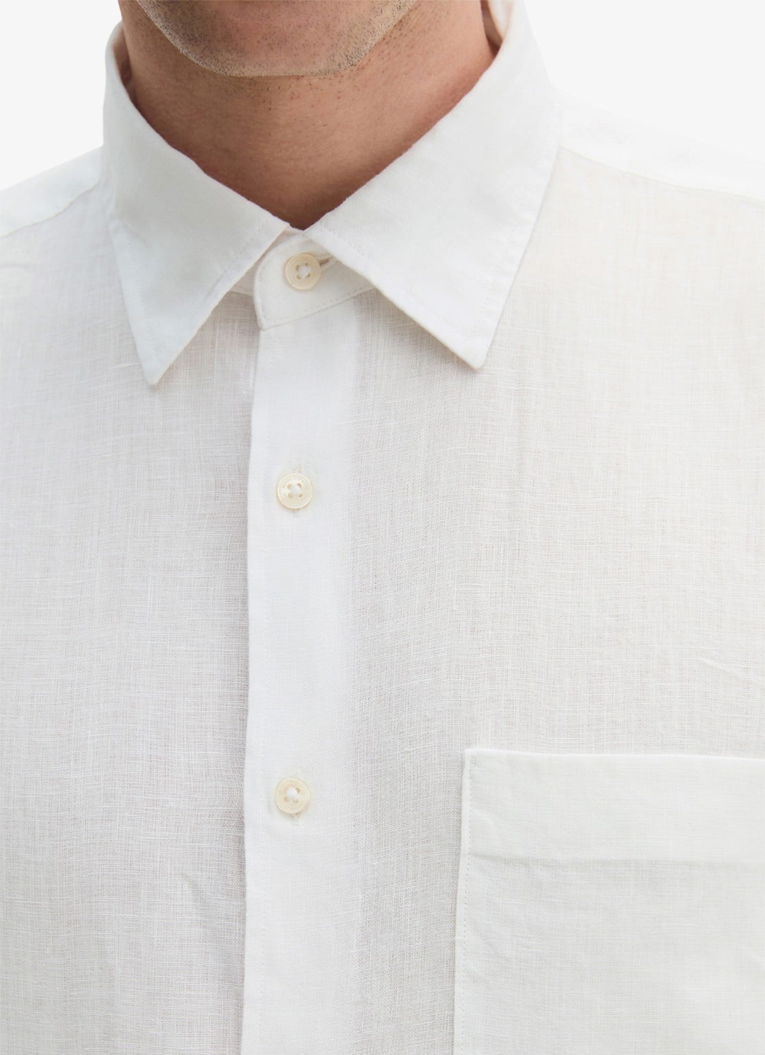Marc O'Polo Regular fit overhemd van linnen - detail 5 gebroken wit