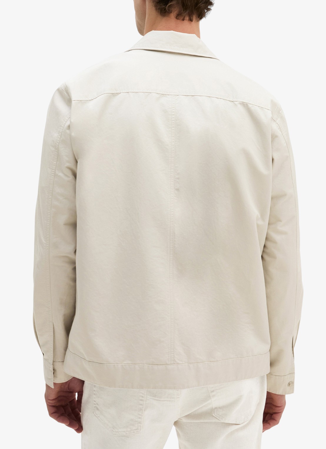 Marc O'Polo Regular fit overhemd van linnenblend met rits - achterkant 2 grey kit-0922 / grijs