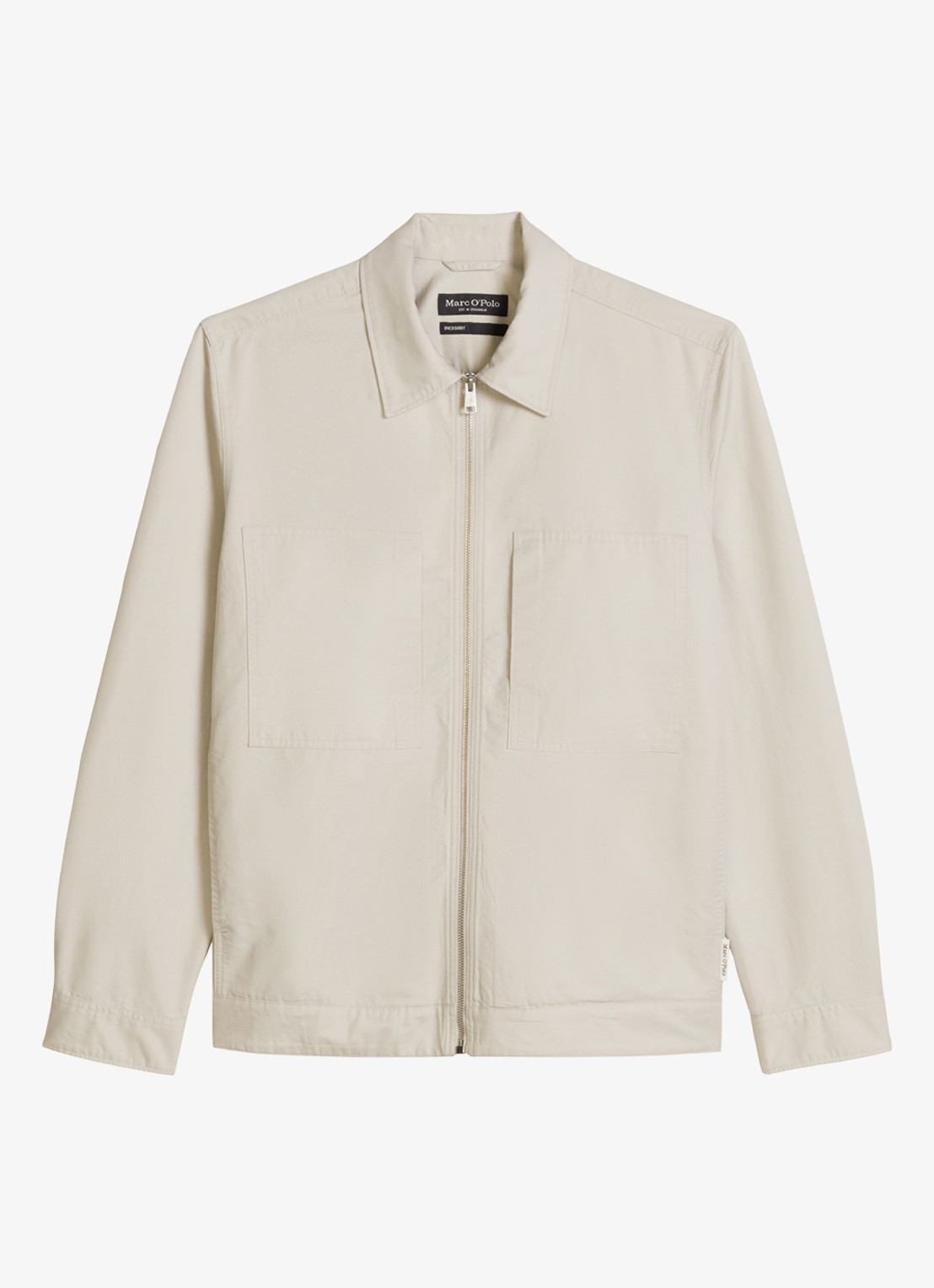 Marc O'Polo Regular fit overhemd van linnenblend met rits - voorkant 5 grey kit-0922 / grijs