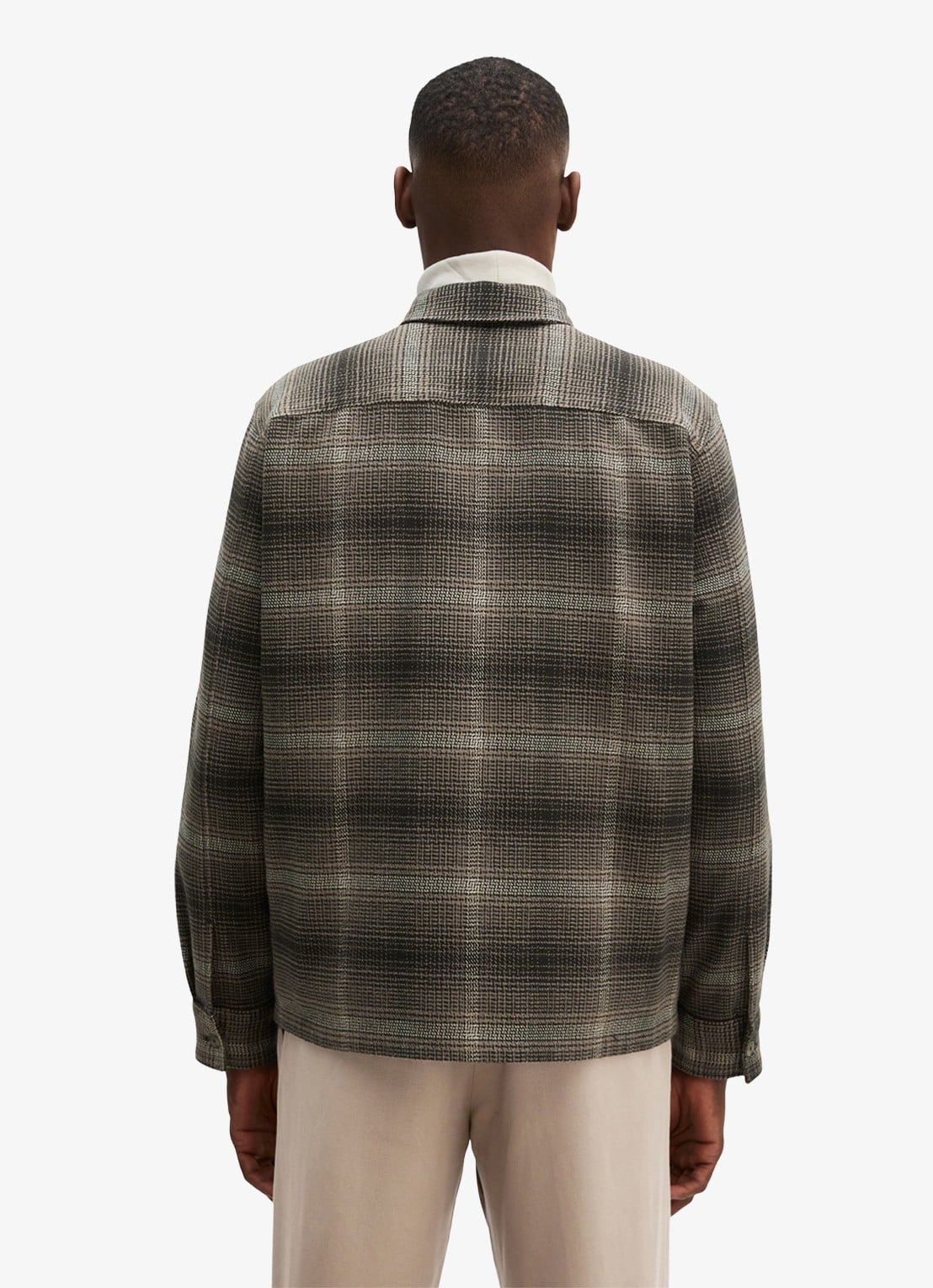 Marc O'Polo Regular fit overshirt met ruitdessin  - achterkant 3 donkerbruin