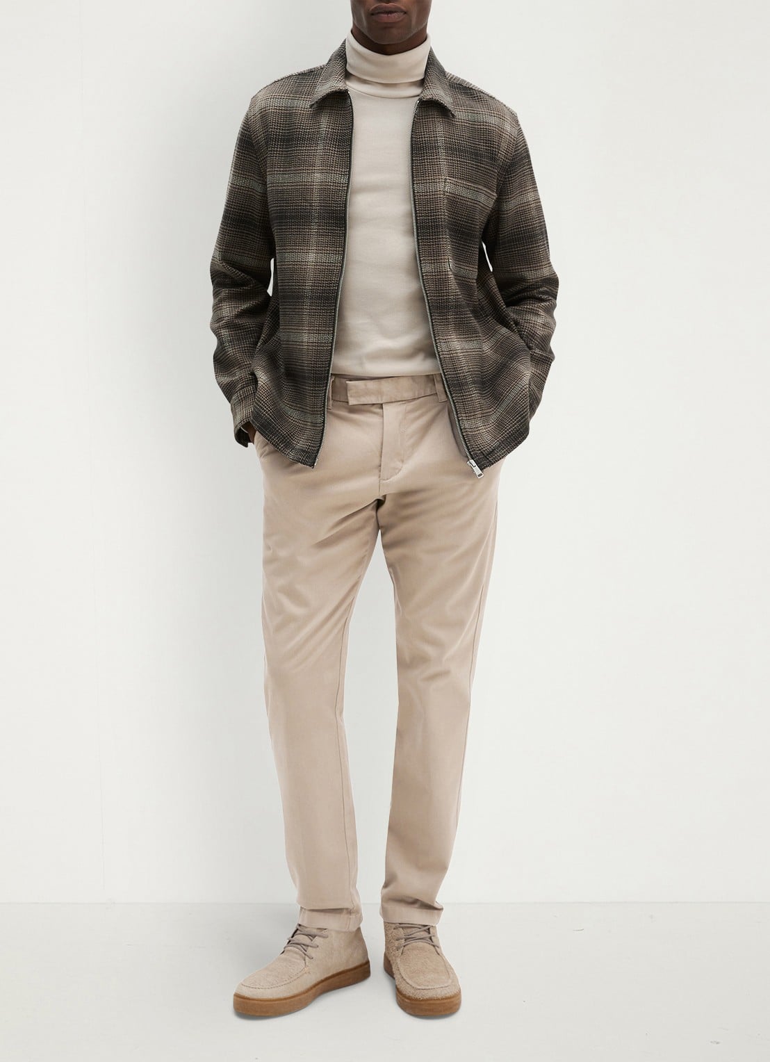 Marc O'Polo Regular fit overshirt met ruitdessin  - voorkant 2 donkerbruin