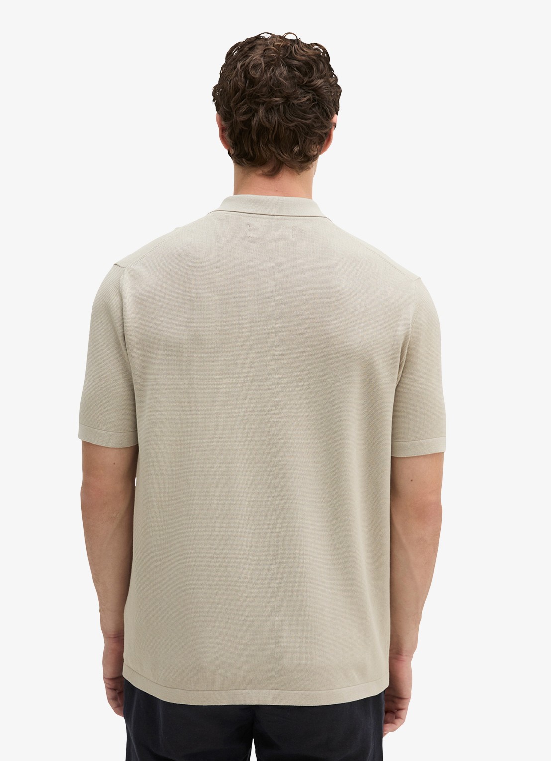 Marc O'Polo Regular fit polo met borduring - achterkant beige
