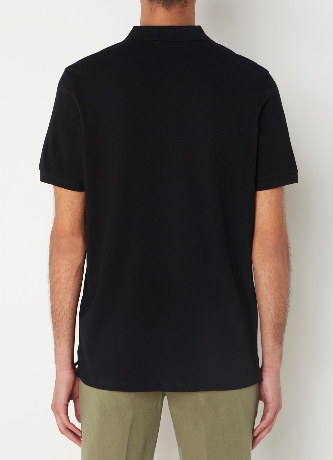 Marc O'Polo Regular fit polo met logoborduring - achterkant zwart