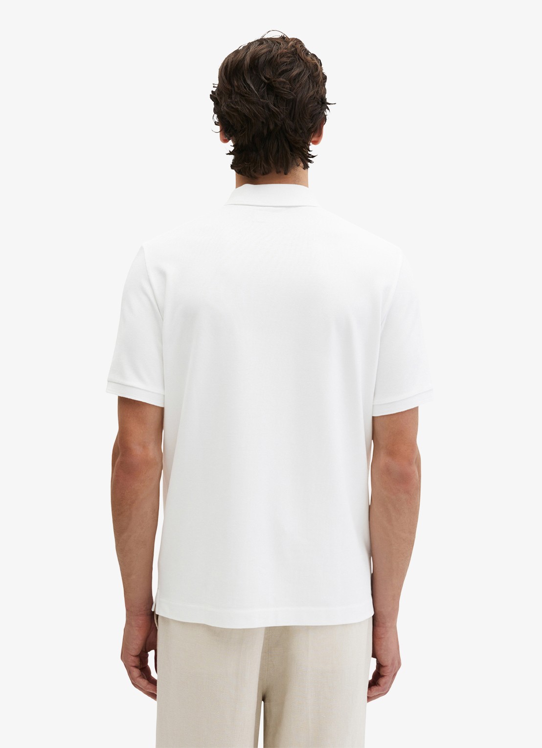 Marc O'Polo Regular fit polo met logoborduring - achterkant 3 white-0163 / wit