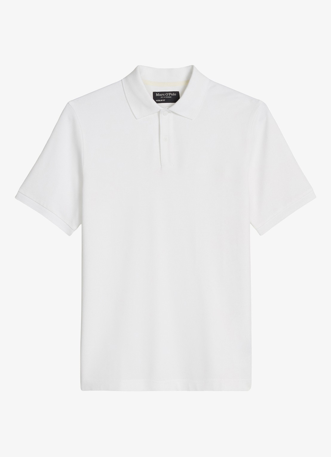 Marc O'Polo Regular fit polo met logoborduring - voorkant 4 white-0163 / wit
