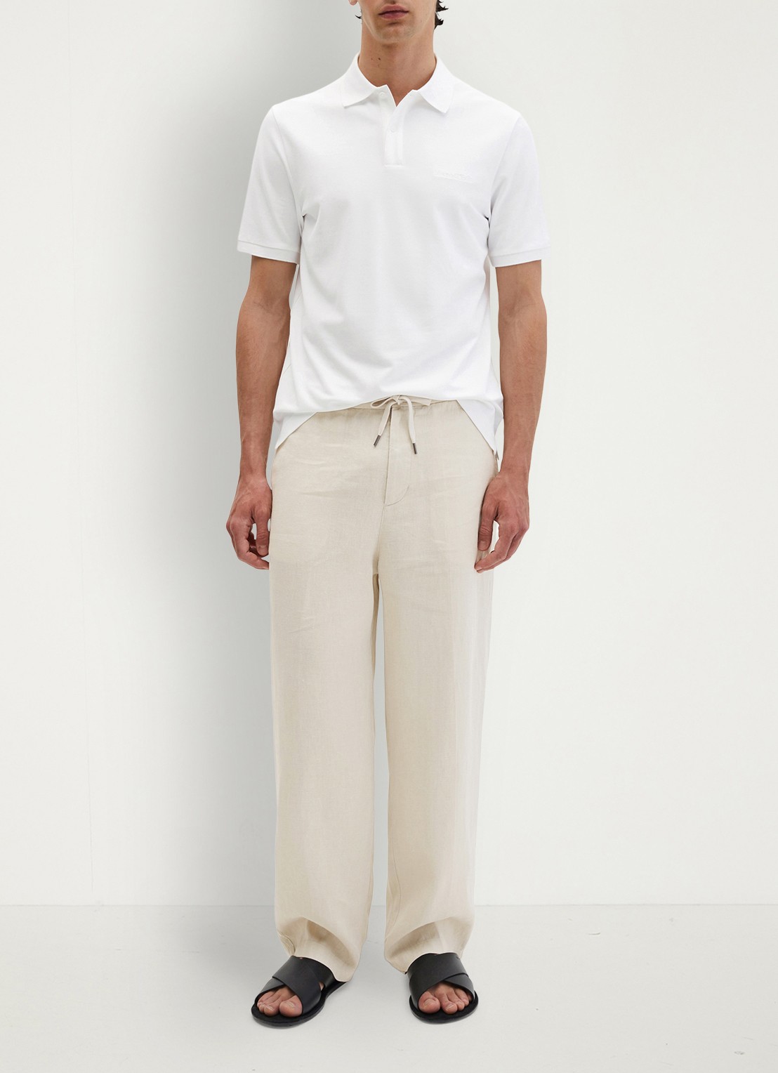 Marc O'Polo Regular fit polo met logoborduring - voorkant 5 white-0163 / wit