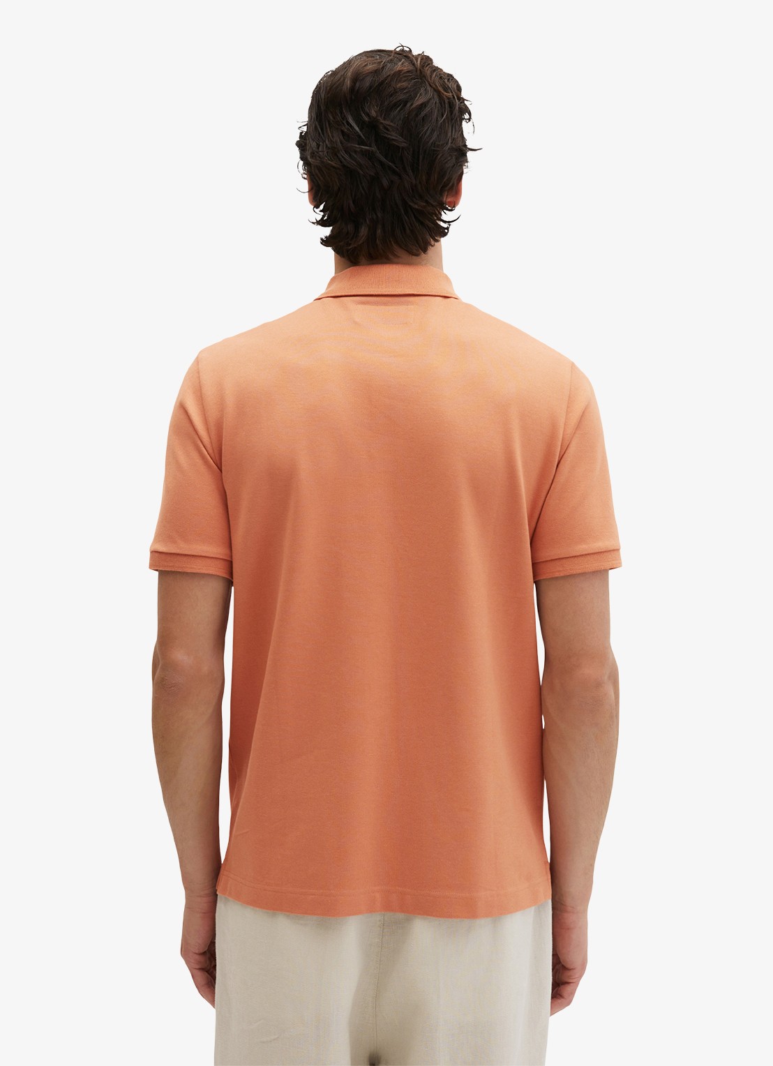 Marc O'Polo Regular fit polo met logoborduring - achterkant 6 faded coral-1738 / bruin