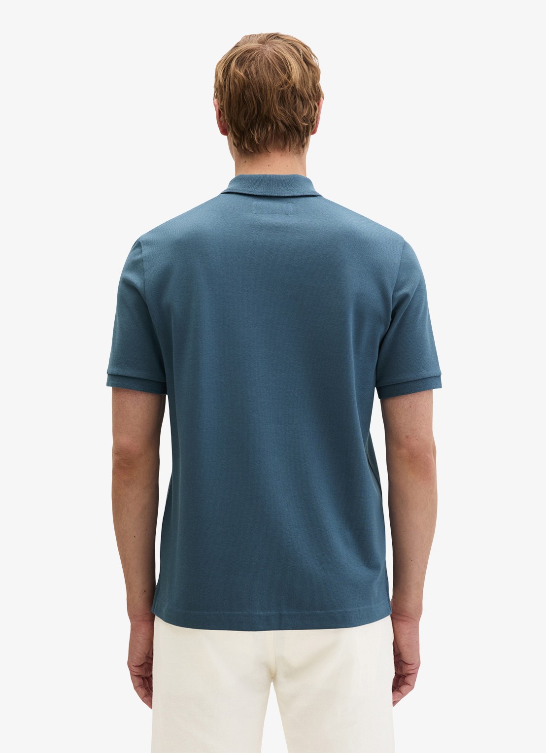 Marc O'Polo Regular fit polo met logoborduring - achterkant stormy blue-4295 / blauw