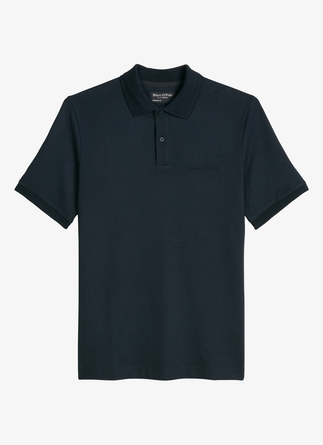 Marc O'Polo Regular fit polo met logoborduring - voorkant 4 dark navy-4131 / blauw