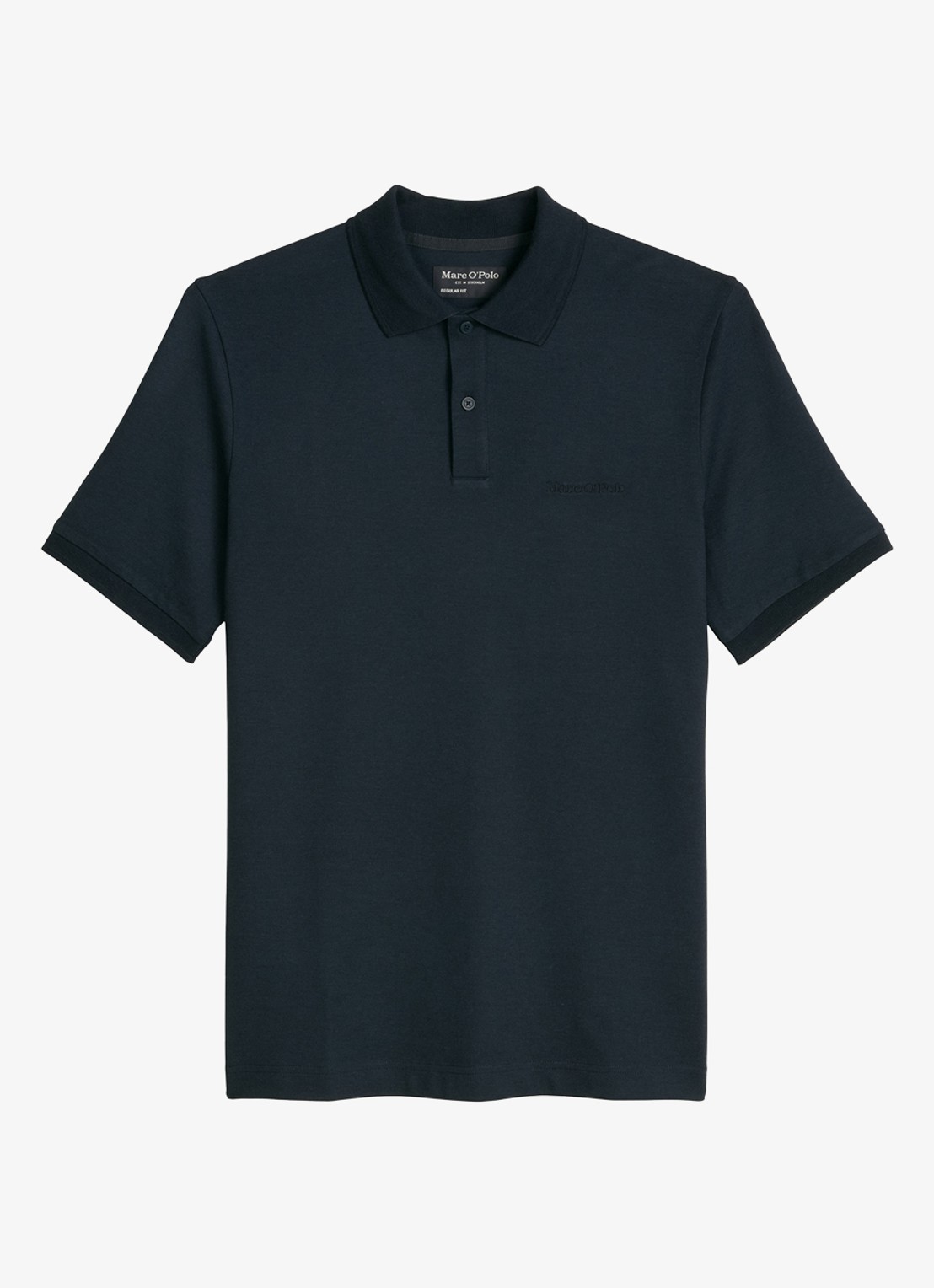Marc O'Polo Regular fit polo met logoborduring - voorkant 6 dark navy-4131 / blauw