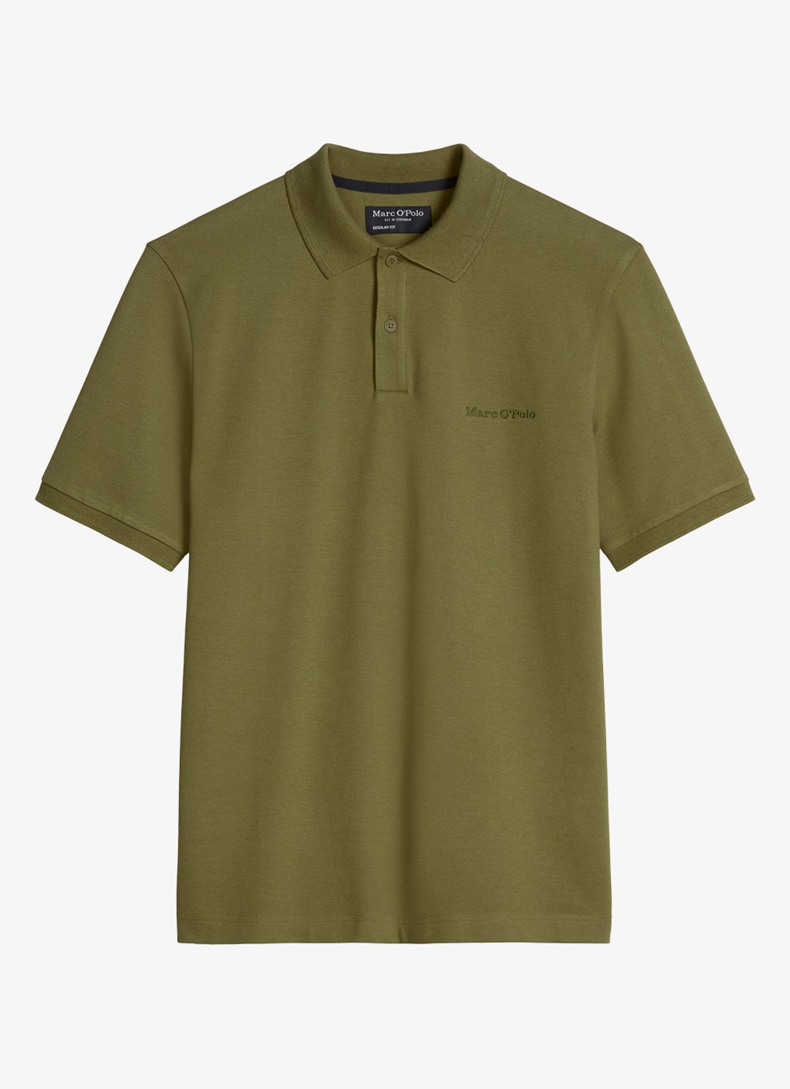 Marc O'Polo Regular fit polo met logoborduring - voorkant fresh seaweed-2945 / groen