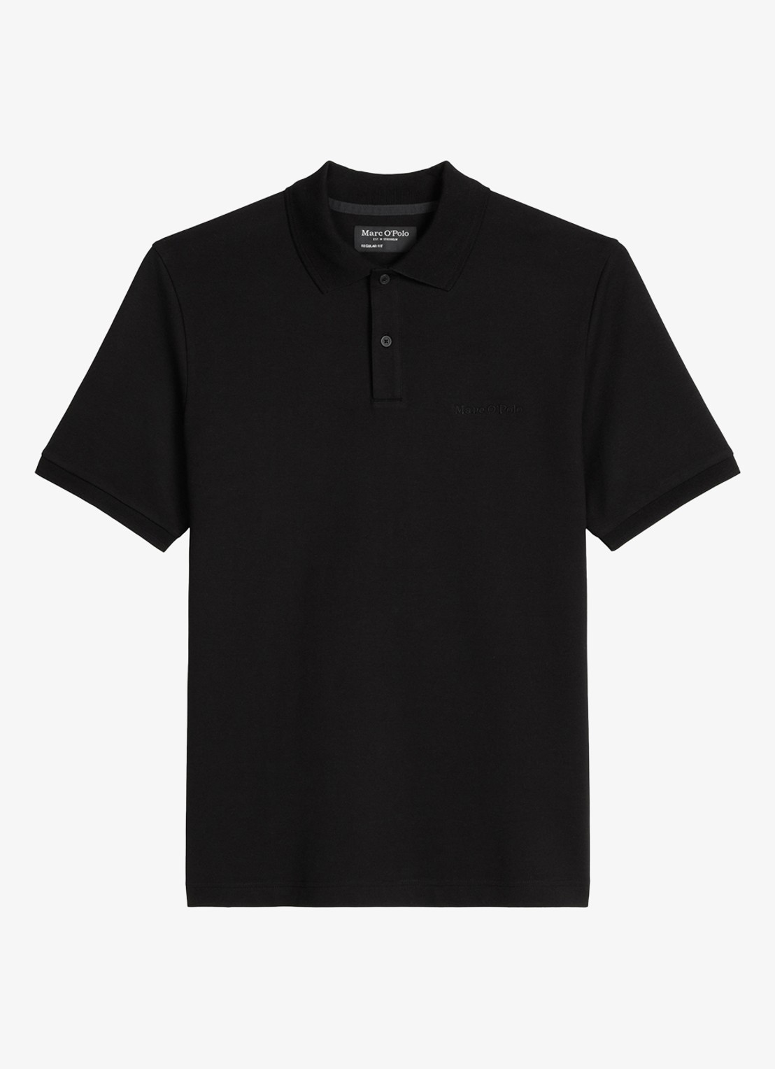 Marc O'Polo Regular fit polo met logoborduring - voorkant black-0001 / zwart