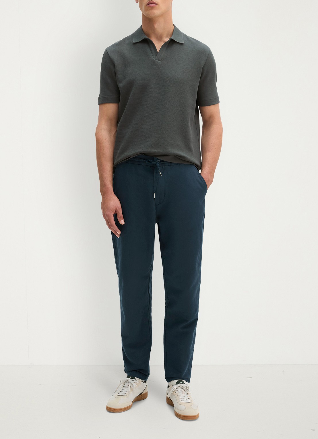 Marc O'Polo Regular fit polo - voorkant 2 donkergrijs