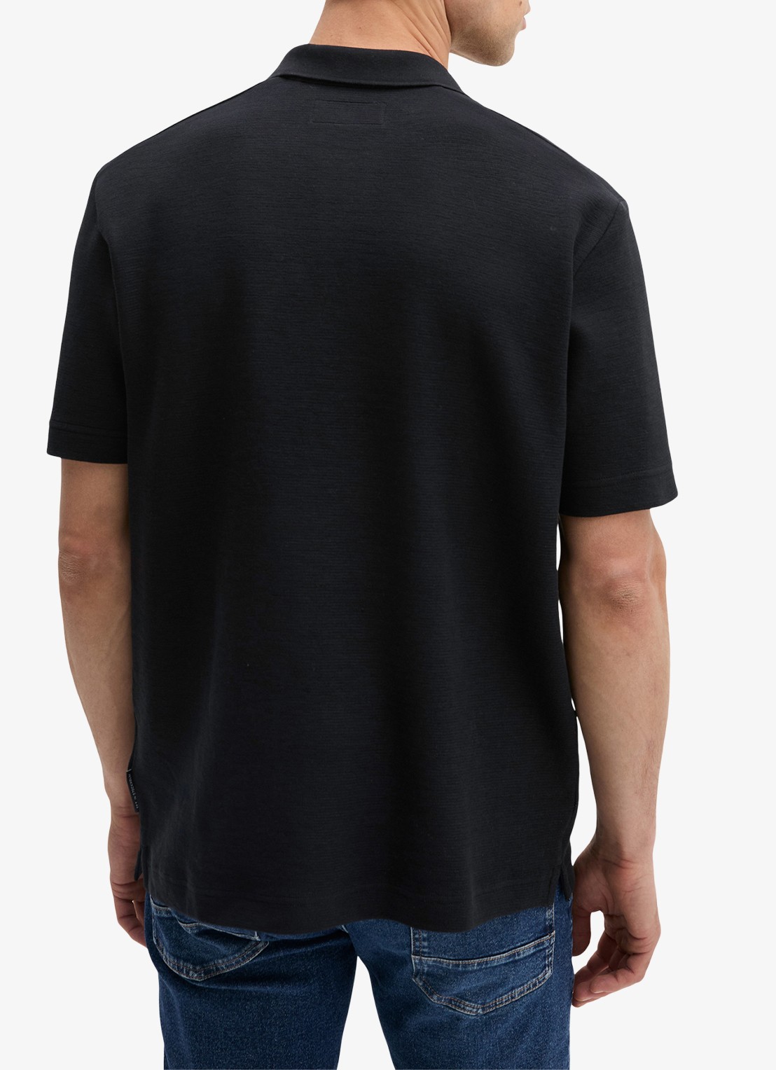 Marc O'Polo Regular fit polo - achterkant zwart