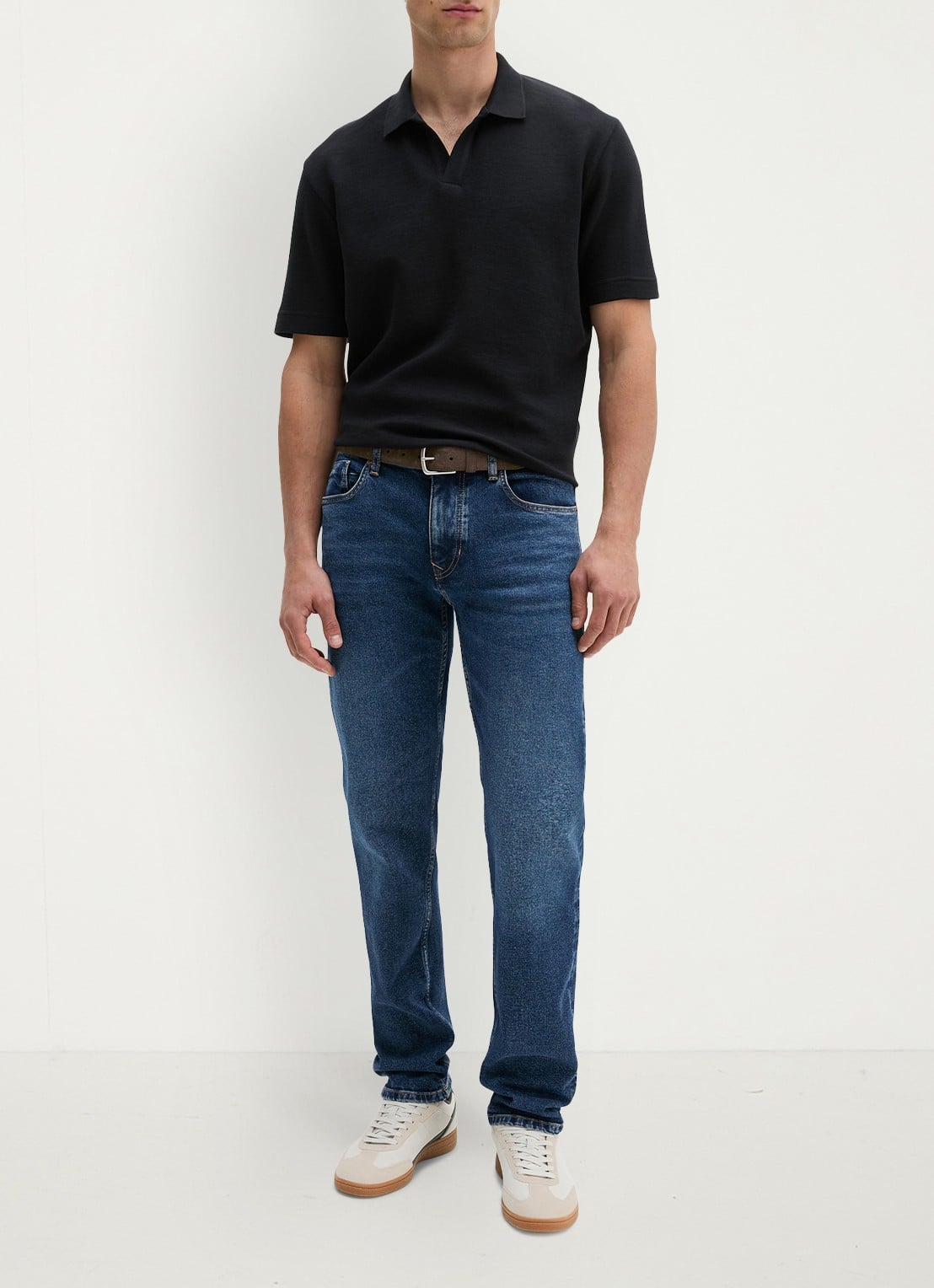 Marc O'Polo Regular fit polo - voorkant 5 zwart