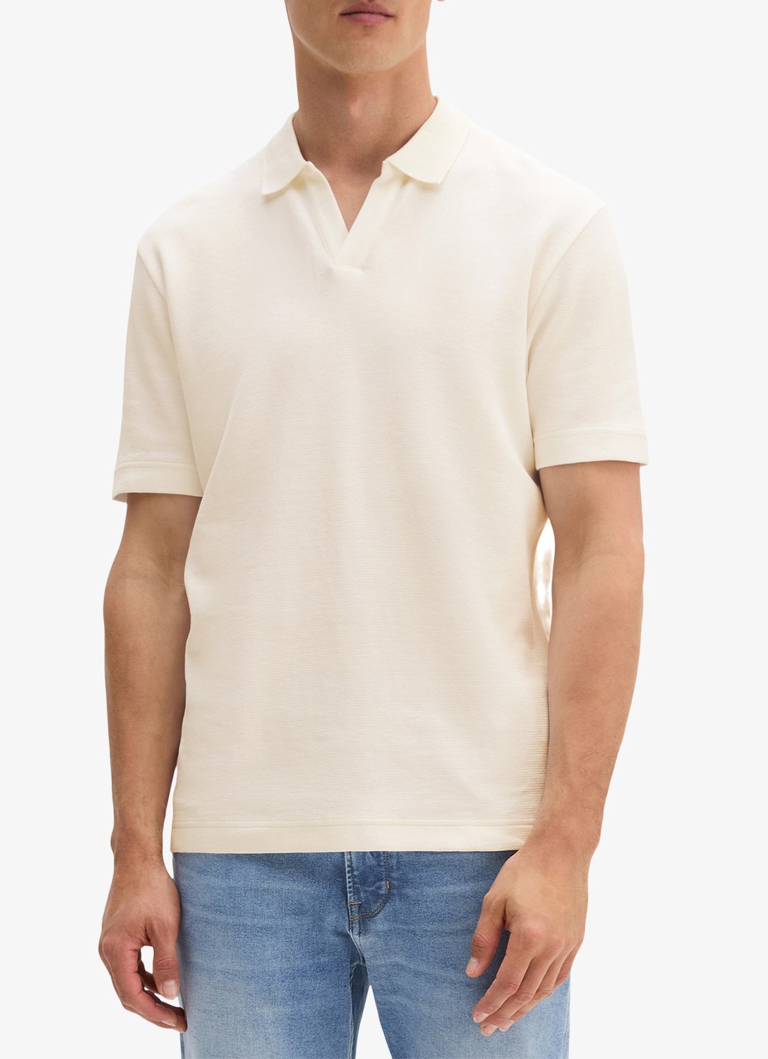 Marc O'Polo Regular fit polo - detail 3 creme