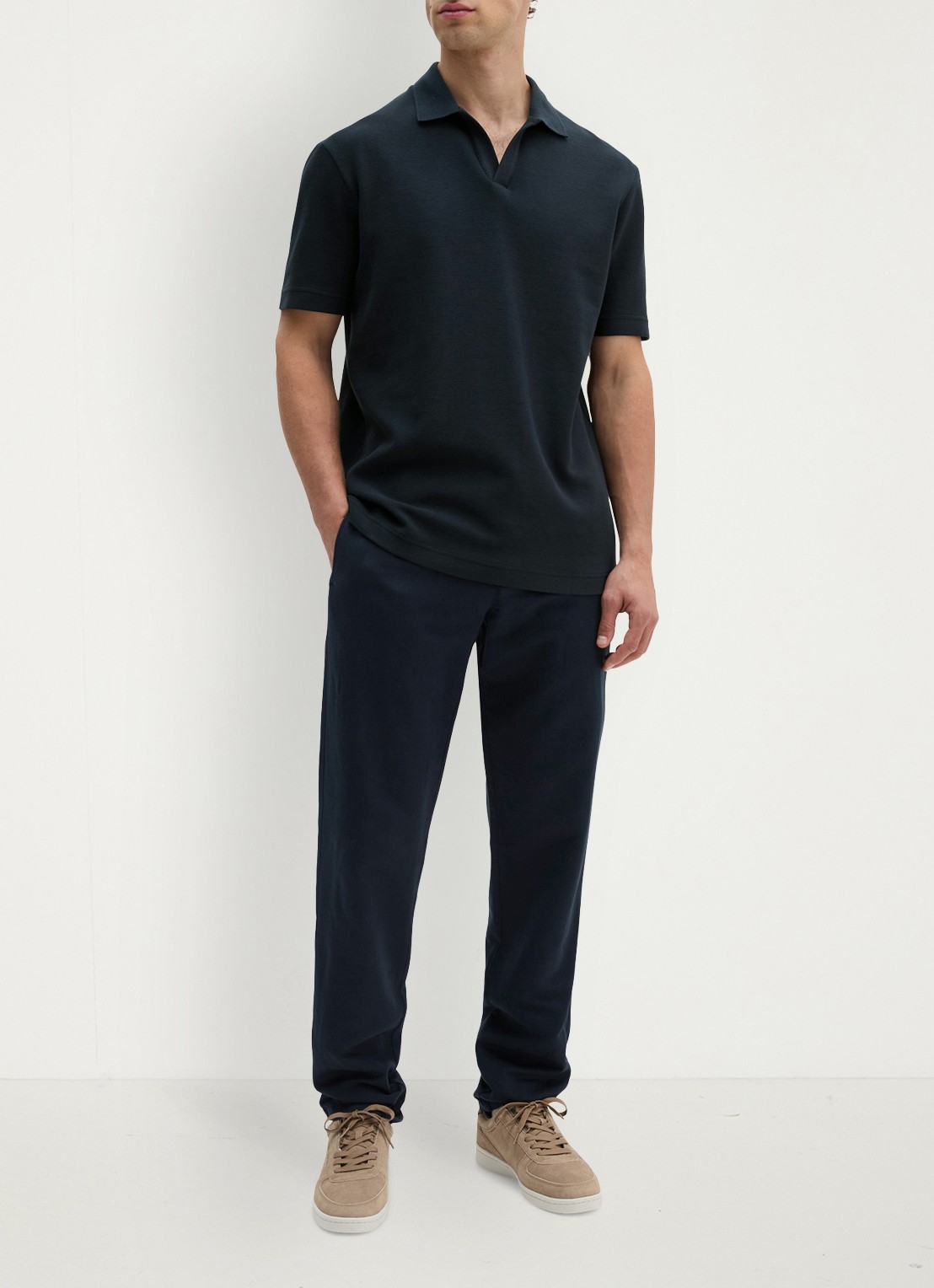 Marc O'Polo Regular fit polo - voorkant 2 donkerblauw