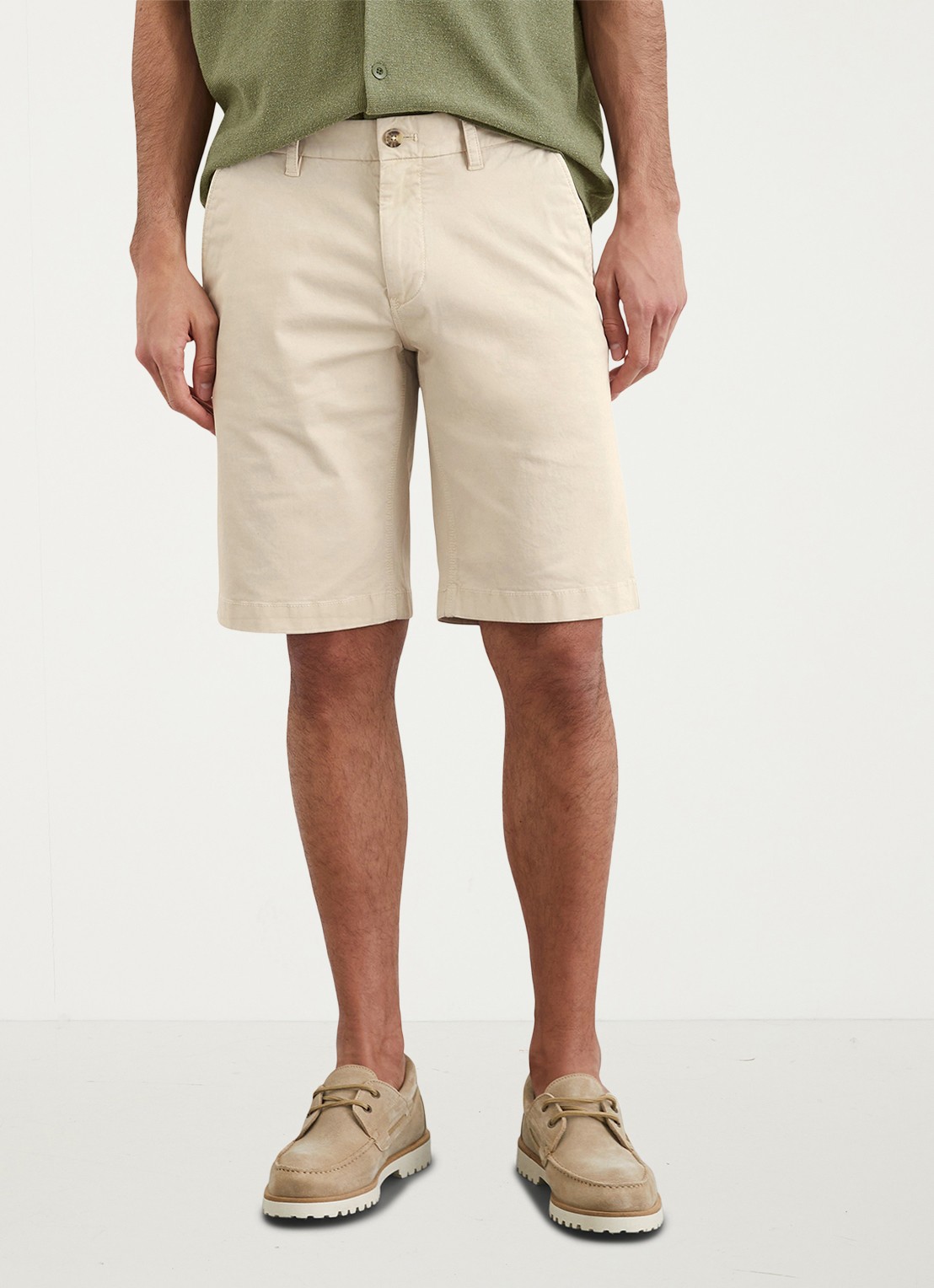 Marc O'Polo Reso straight fit korte broek van  katoen - detail 3 gray silk-707 / grijs