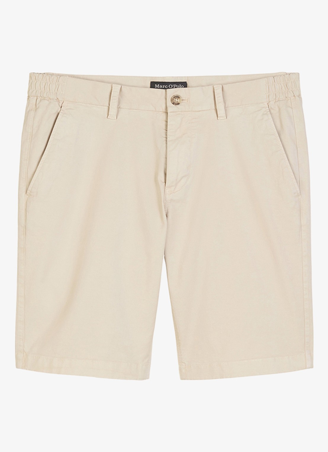 Marc O'Polo Reso straight fit korte broek van  katoen - voorkant 2 gray silk-707 / grijs