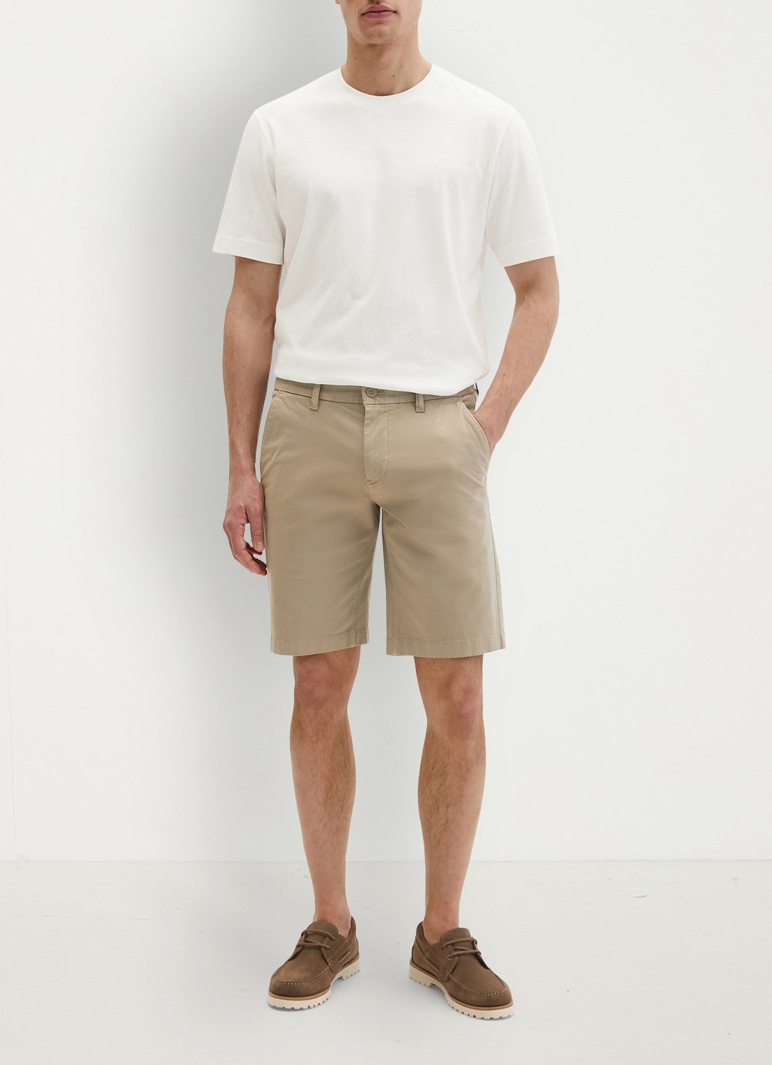 Marc O'Polo Reso straight fit korte broek van  katoen - voorkant 5 charleston gray-2124 / grijs